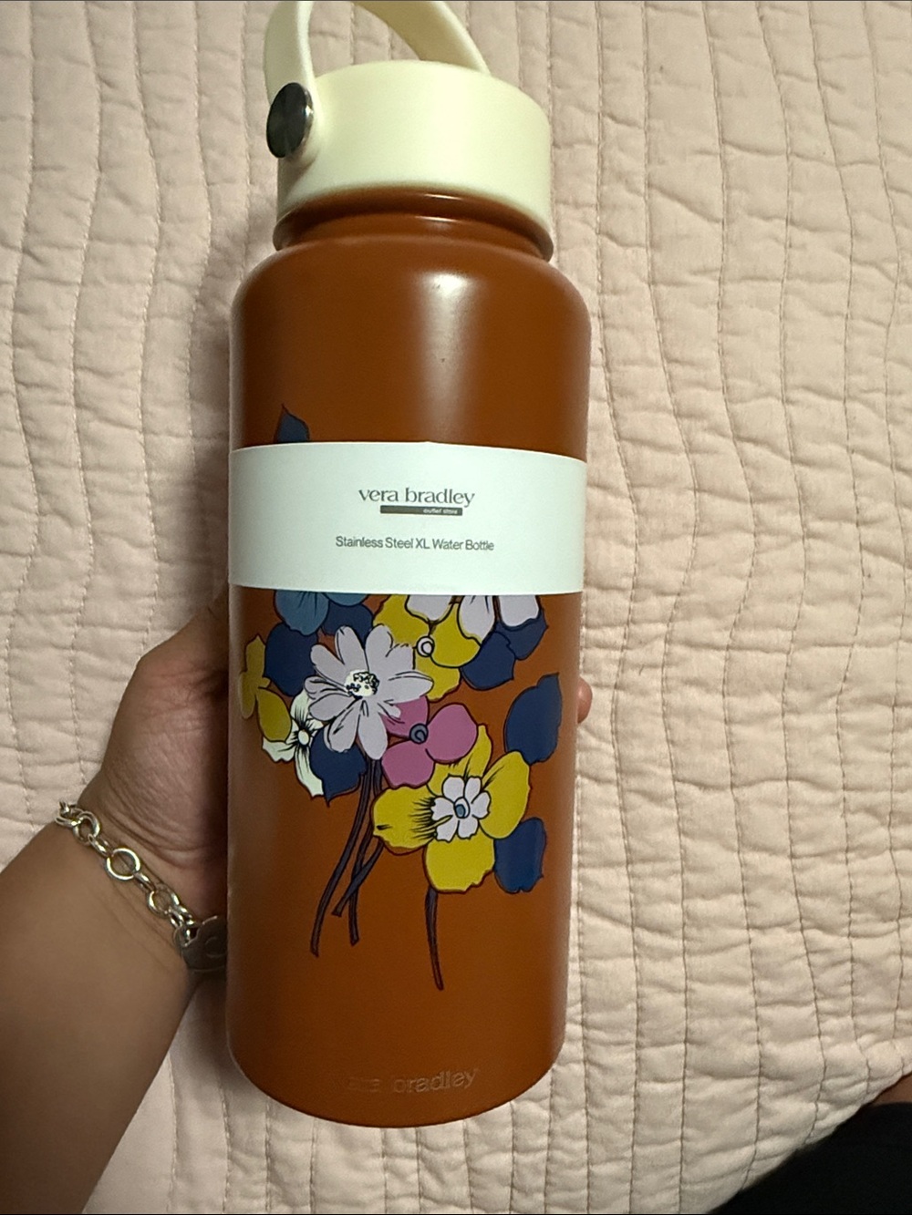 Vera Bradley Rust Orange Floral Insulated Water Bottle